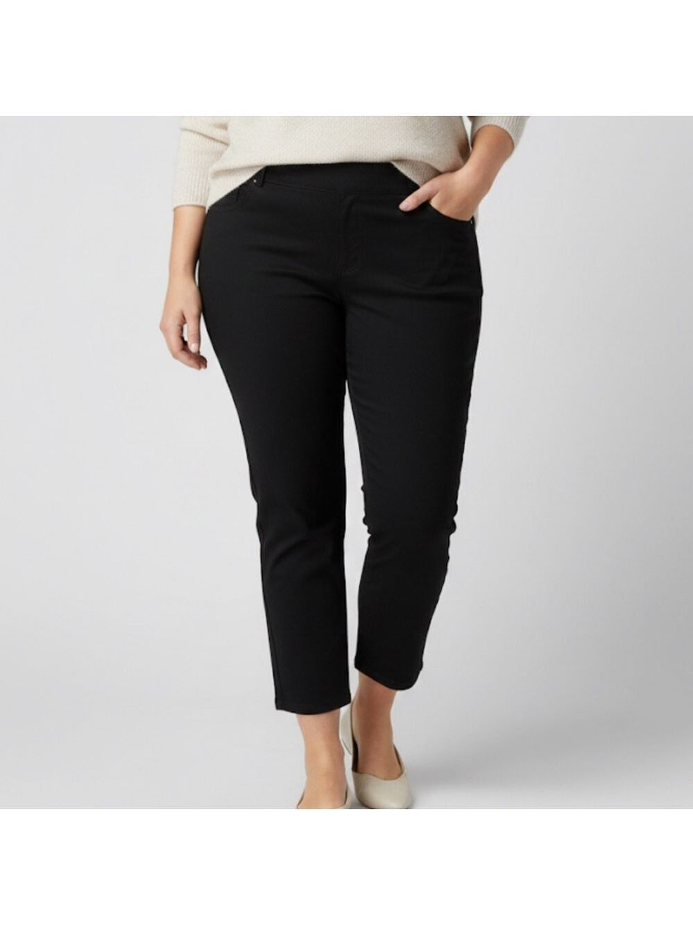 STYLE & CO Black Ankle Pant Cotton Blend 20w